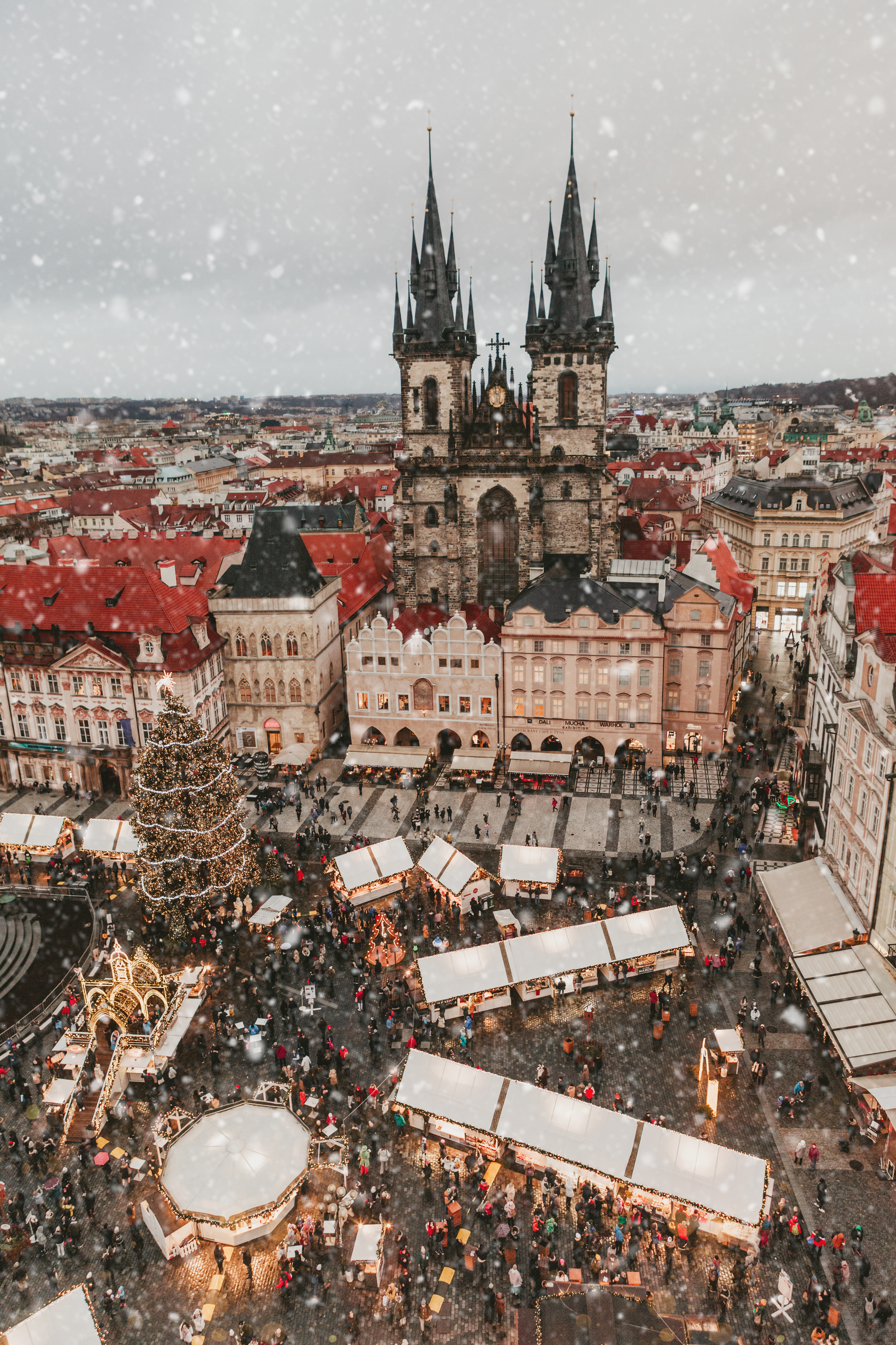 Prague in the snow
